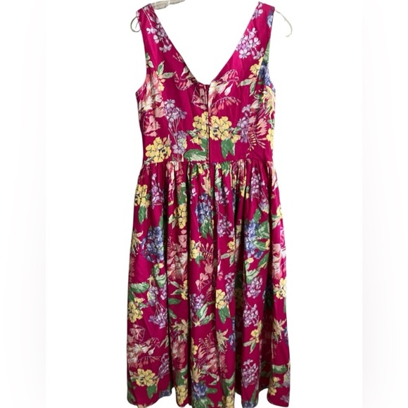 VTG 80’s Laura Ashley Maxi Pink Floral Cottagecore Prairie Dress W/Jacket Sz 14 - Picture 9 of 12